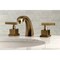 Kingston Brass KS4983CQL Claremont 8" Widespread Bathroom Faucet, Antique Brass KS4983CQL - alternate 2
